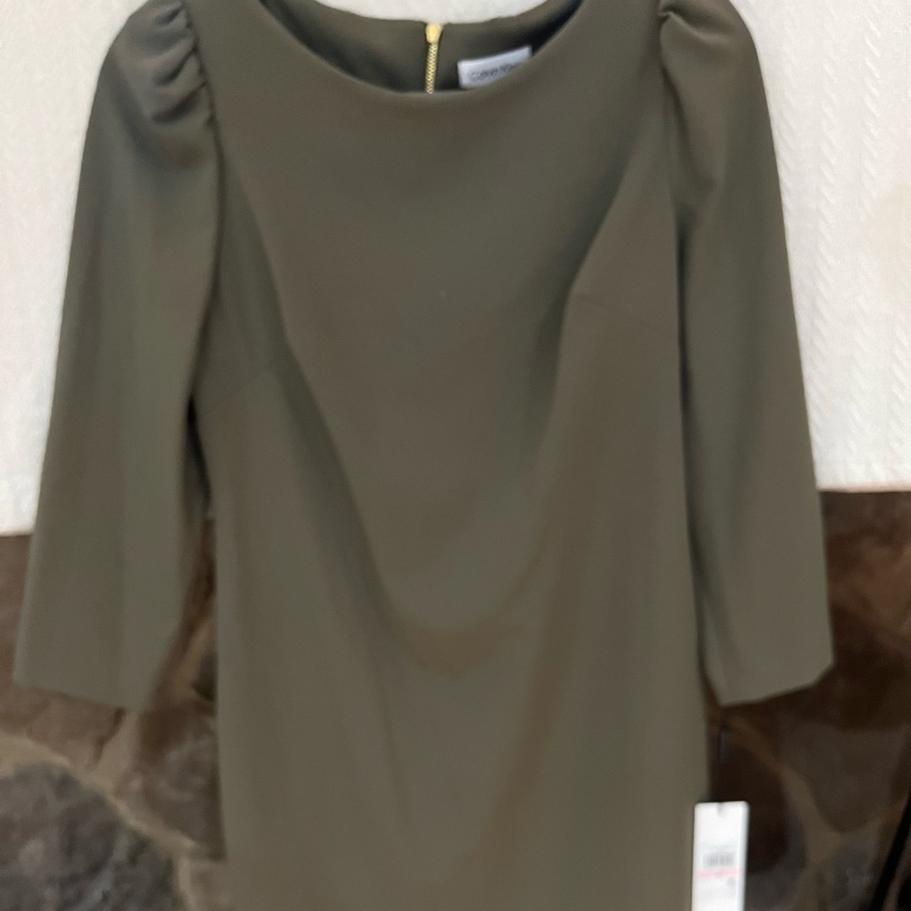 Calvin Klein Olive Green Dress Sz. 10 Brand New!